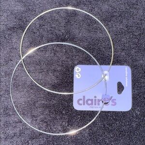Claire's Silver-tone Large Hoop Earrings